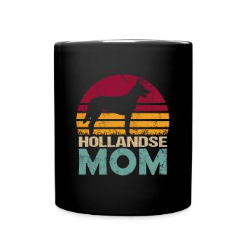 Hollandse Holland Herder Mom Mama Vintage - Tasse einfarbig - Schwarz - Vorne
