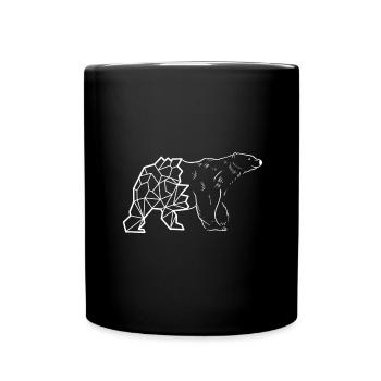 Eisbär semi geo line art - Tasse einfarbig - Schwarz - Vorne