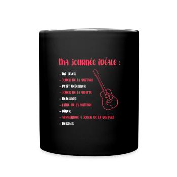Jouer de la guitare - journée idéale - Mug uni - noir - Devant