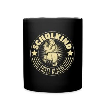 Schulkind Erste Klasse - Tasse einfarbig - Schwarz - Vorne