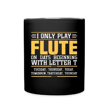 Drôle de flûtiste de flûte - Mug uni - noir - Devant