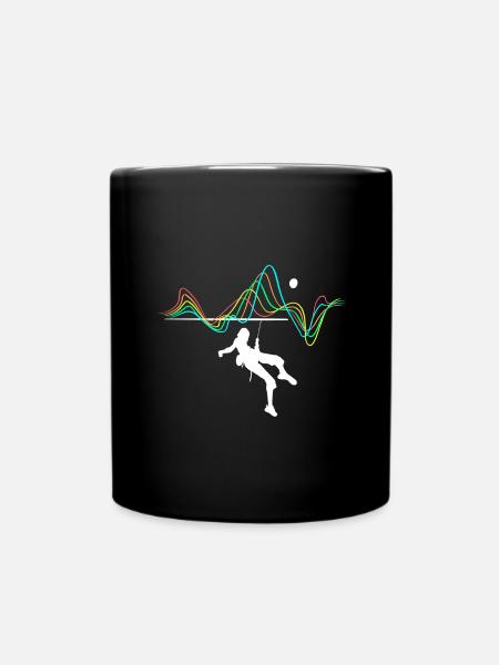 Geschenk Sport Kletterlinie Kunst mehrfarbig - Tasse einfarbig - Schwarz