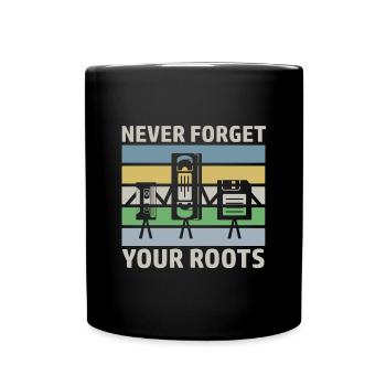 Retro saying technology VHS audio cassette floppy disk - Full Colour Mug - black - Front