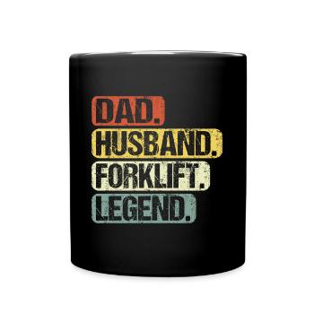 Staplerfahrer Papa Dad Lustige Sprüche Legend - Tasse einfarbig - Schwarz - Vorne