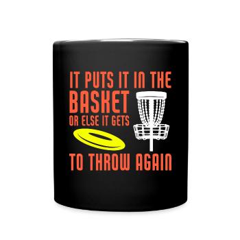 Il le met dans le panier Disc Golf Funny Disc - Mug uni - noir - Devant