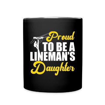 Fier d’être une fille de linemans drôle lineman papa - Mug uni - noir - Devant