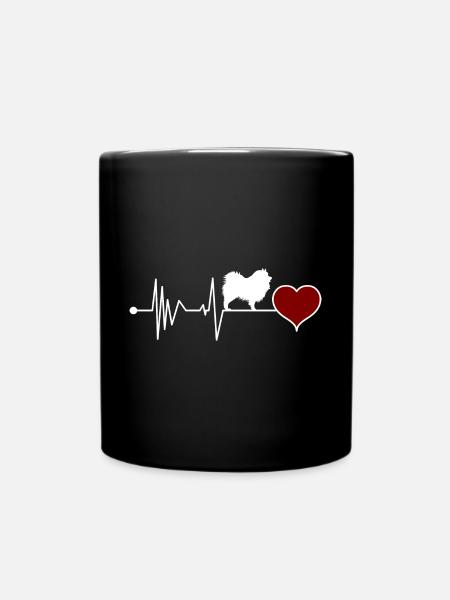 Deutscher Wolfsspitz Spitz Keeshond Herzschlag - Tasse einfarbig - Schwarz