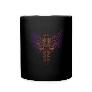 Raven Viking multicolor line art - Full Colour Mug - black - Front