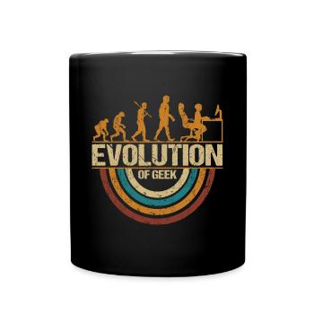 Computer Nerd Programmer Evolution funny - Full Colour Mug - black - Front