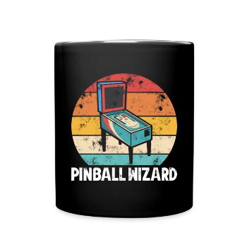 Pinball Spieler Flipper Spieler Arcade Retro - Tasse einfarbig - Schwarz - Vorne