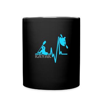 Kajak-Herzschlag - Tasse einfarbig - Schwarz - Vorne