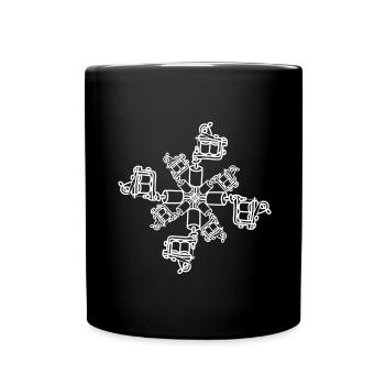 Mandala Dermograph - Tasse einfarbig - Schwarz - Vorne