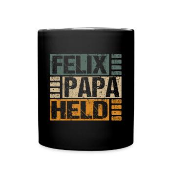 Felix Mann Papa Vorname Baby Lustig Spruch - Tasse einfarbig - Schwarz - Vorne