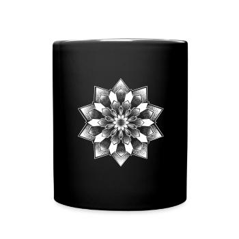 Mandala dotwork tattoo blanc - Mug uni - noir - Devant