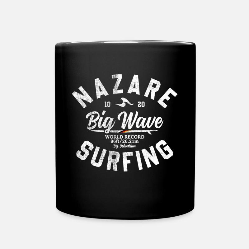 NAZARE BIG WAVE WORLD RECORD 86 FEET - Tasse einfarbig - Schwarz