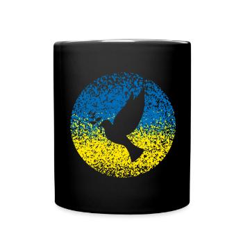 Ukraine Dove of Peace - Full Colour Mug - black - Front