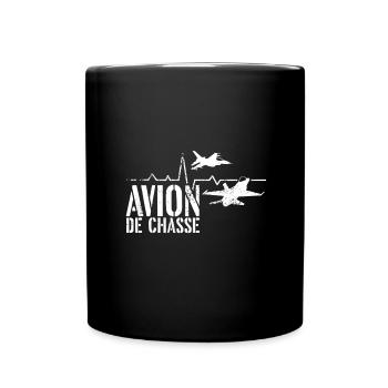 Avion de chasse électrocardiogramme - Mug uni - noir - Devant