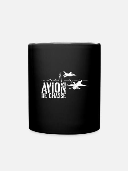 Avion de chasse électrocardiogramme - Mug uni - noir