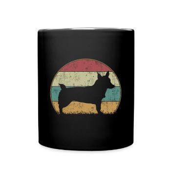 Suédois Vallhund Västgötaspets Retro Vintage - Mug uni - noir - Devant