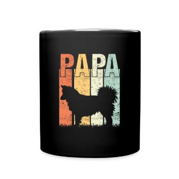 Chien islandais Spitz islandais Papa Papa - Mug uni - noir - Devant
