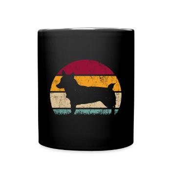 Suédois Vallhund Västgötaspets Retro Vintage - Mug uni - noir - Devant