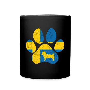 Suédois Vallhund Västgötaspets Dog Paw Flag - Mug uni - noir - Devant