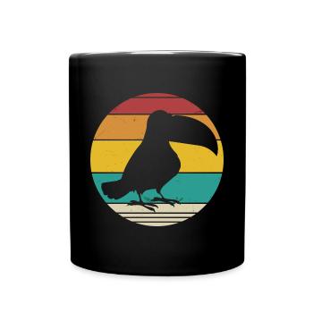 Vintage Tukan - Tasse einfarbig - Schwarz - Vorne