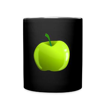 Apfel - Tasse einfarbig - Schwarz - Vorne