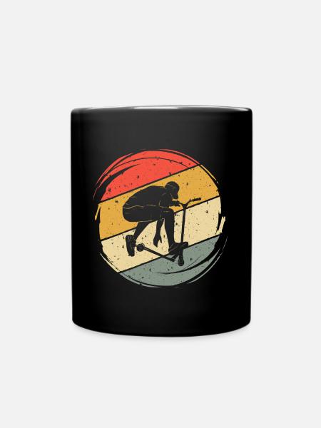 Stunt Scooter Kinder Roller Junge Retro - Tasse einfarbig - Schwarz