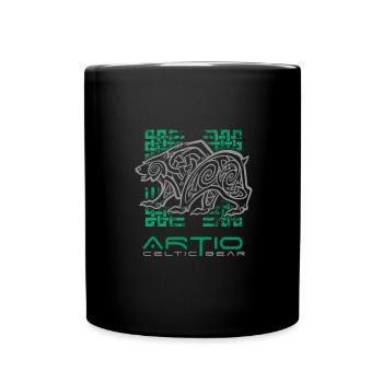 Artio - Celtic bear ornamental composition - Full Colour Mug - black - Front