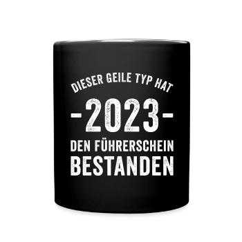 Führerschein Führerscheinprüfung Fahrschüler - Tasse einfarbig - Schwarz - Vorne