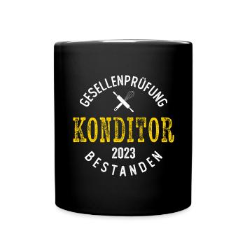 Konditor Konditorei Ausbildung Gesellenprüfung - Tasse einfarbig - Schwarz - Vorne