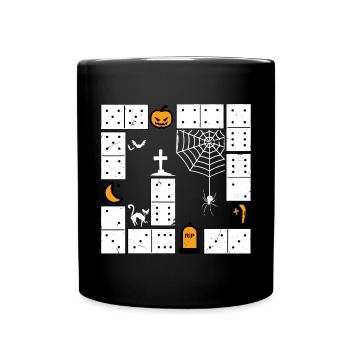 Domino Halloween Dominoes Trick or Treat - Full Colour Mug - black - Front