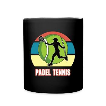 Padel Tennis Paddle Trendsport Spielerin Pádel - Tasse einfarbig - Schwarz - Vorne