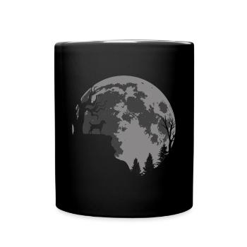 Heather Terrier Moon Silhouette - Full Colour Mug - black - Front
