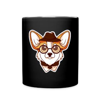 Cute Corgi Puppy Dog Lover puppy - Full Colour Mug - black - Front