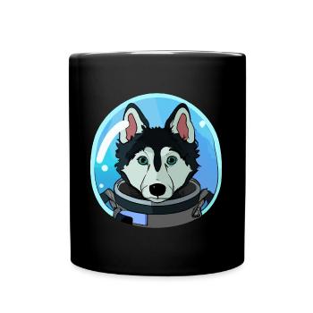 Husky Dog Cosmonaute Dog Lover chiot - Mug uni - noir - Devant