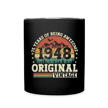 Cadeau d’anniversaire de 75 né en 1948 - Mug uni - noir - Devant