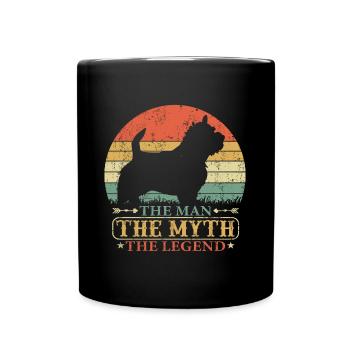 Norwich Terrier Dog Dad Papa Vintage Retro - Full Colour Mug - black - Front