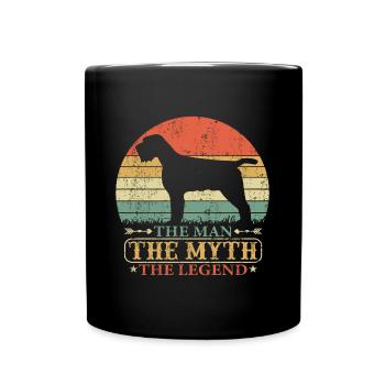 Griffon Korthals Pointing Hund Papa Dad Vintage - Tasse einfarbig - Schwarz - Vorne