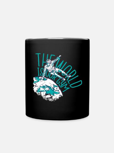 The world is our training hall Gym Parkour - Full Colour Mug - black