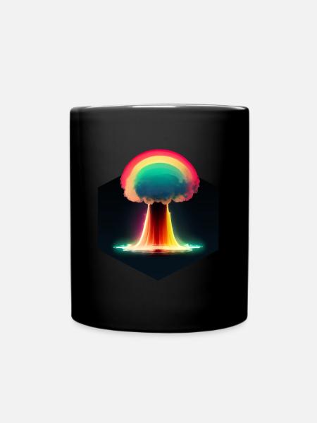 Explosion nucléaire arc-en-ciel - Mug uni - noir