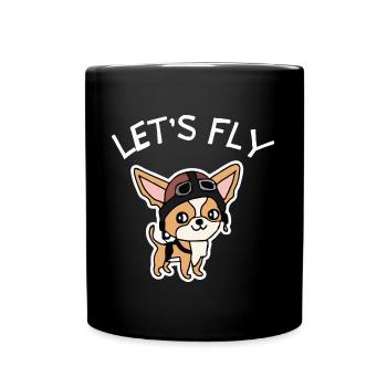 Laisse voler Chihuahua Pilot Dog Cadeau Rétro - Mug uni - noir - Devant