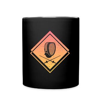 Fechter Fechtsport Fencer Fencing Fechten - Tasse einfarbig - Schwarz - Vorne