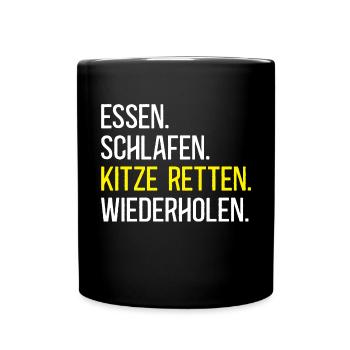 Rehkitz Retter Kitze Retten Kitzrettung Tierretter - Tasse einfarbig - Schwarz - Vorne