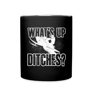 Snowmobile Riding Snowmobiling Whats Up Ditches - Tasse einfarbig - Schwarz - Vorne