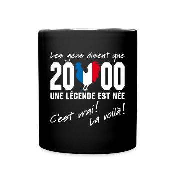Né en 2000 - Coq aux couleurs françaises - Mug uni - noir - Devant