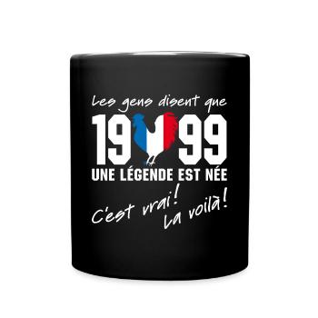 Né en 1999 - Coq aux couleurs françaises - Mug uni - noir - Devant