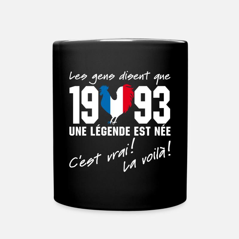 Né en 1993 - Coq aux couleurs françaises - Mug uni - noir