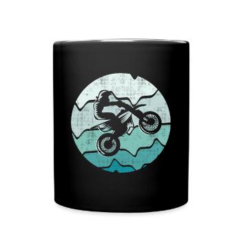Motocross Dirt Bike Motorrad Vintage Moto-Cross - Tasse einfarbig - Schwarz - Vorne